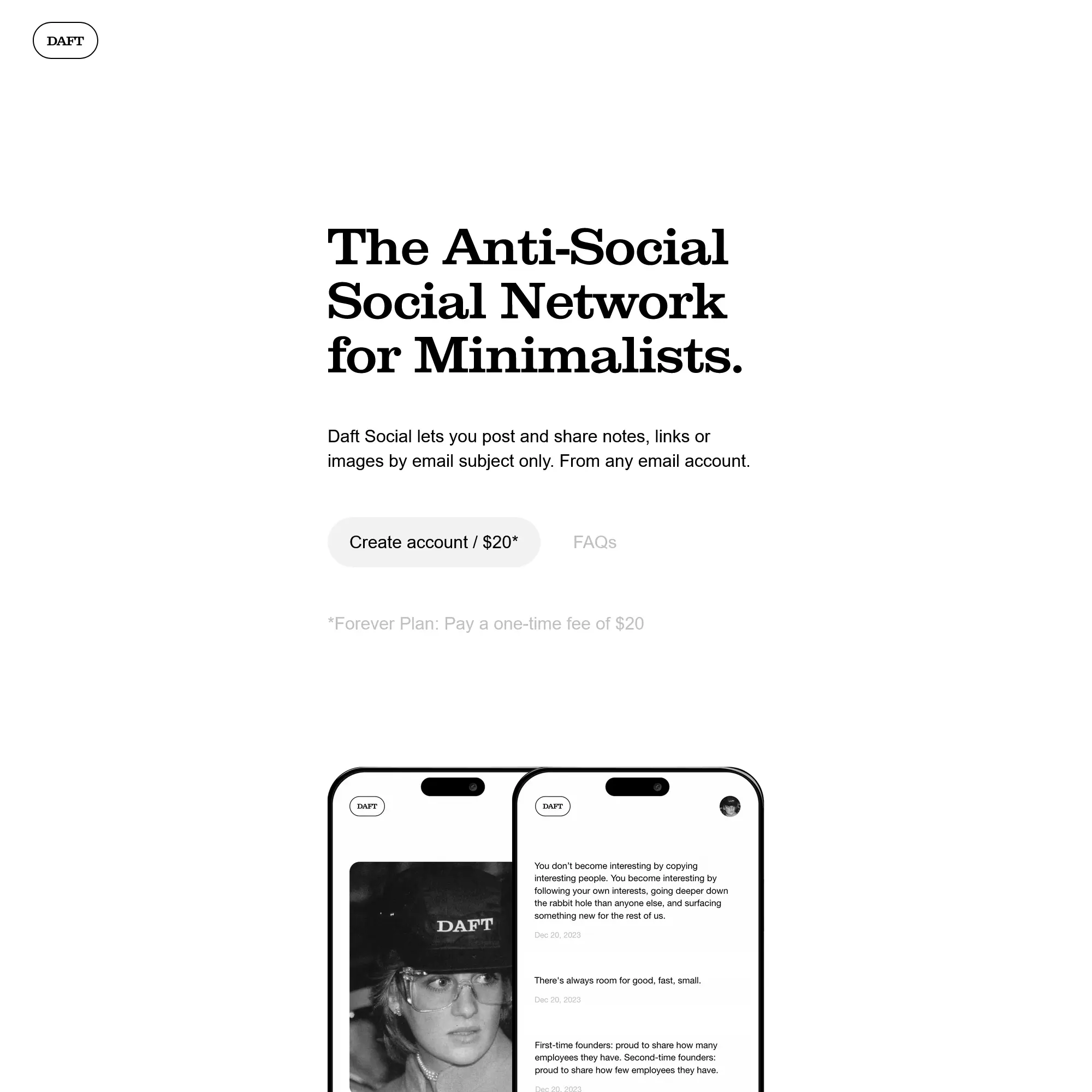 Screenshot of Daft Social