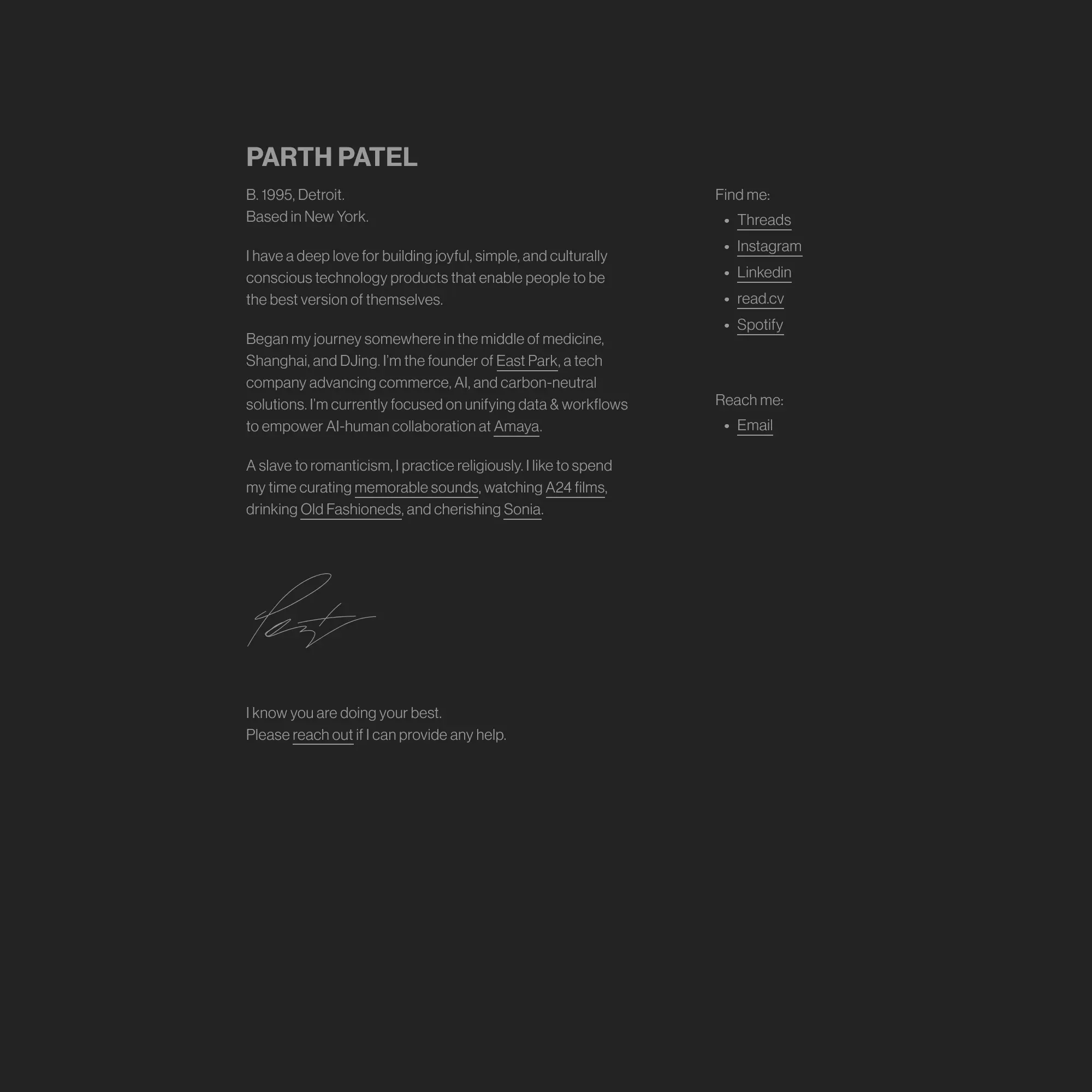 Screenshot of Parth Patel