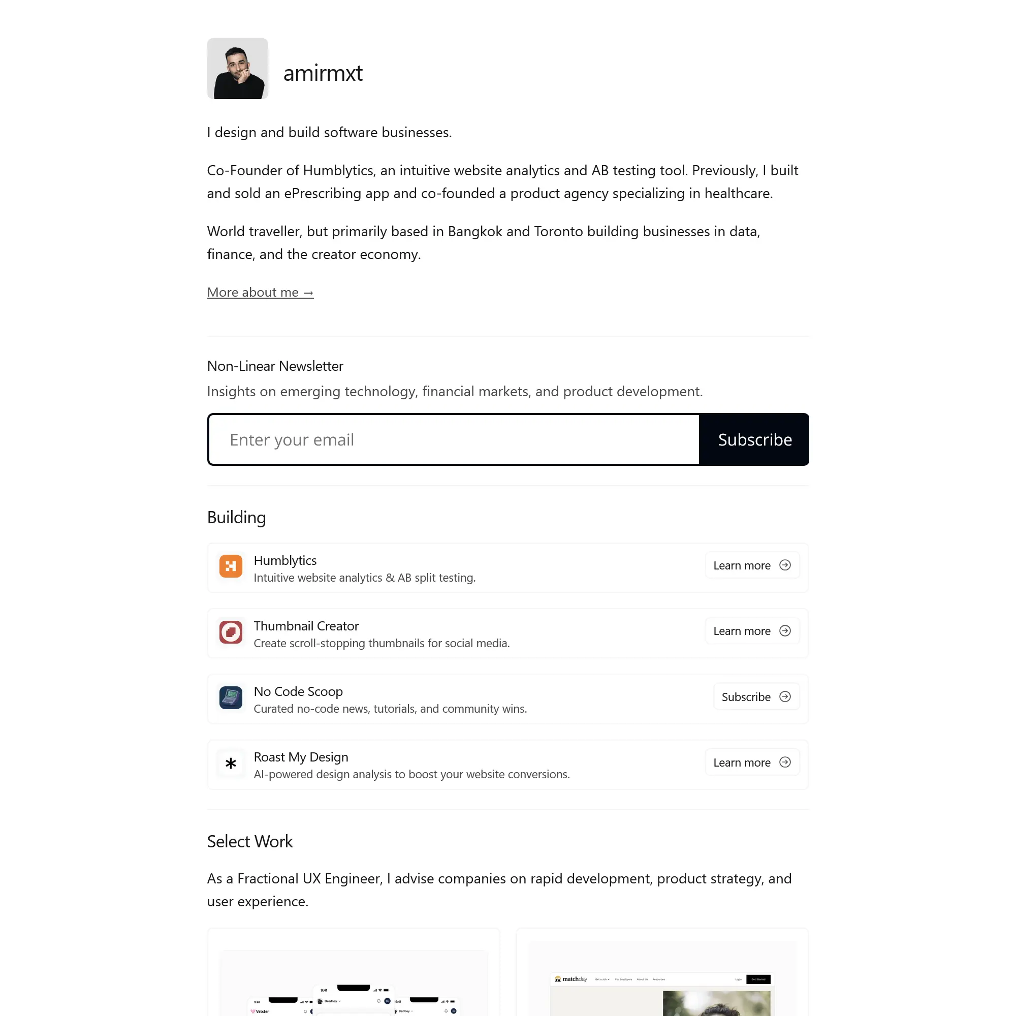 Screenshot of amirmxt