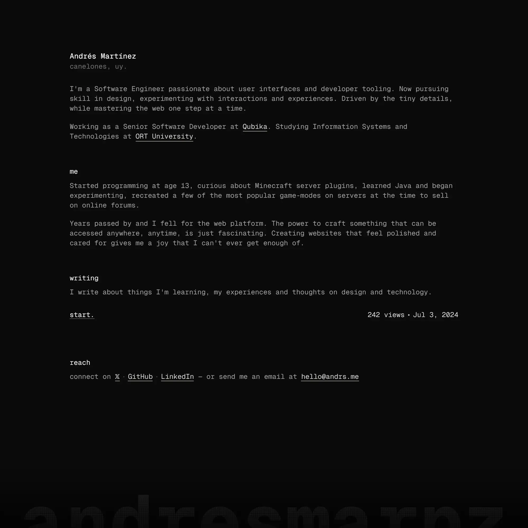 Screenshot of Andrés Martínez