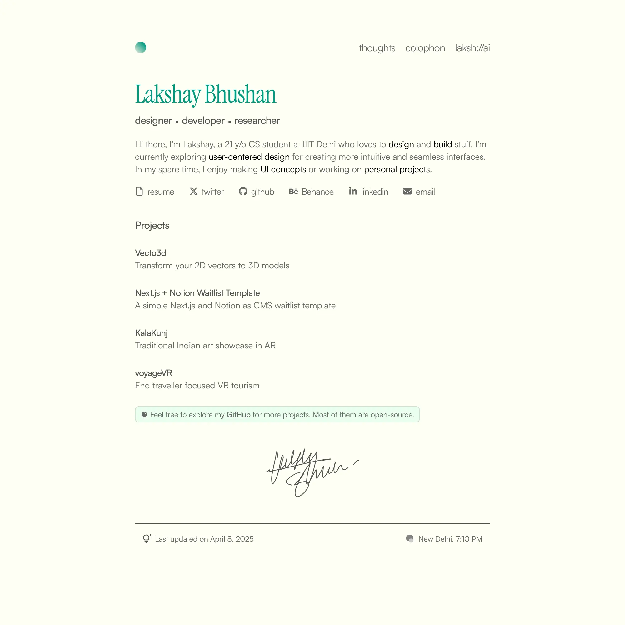 Screenshot of Lakshay Bhushan
