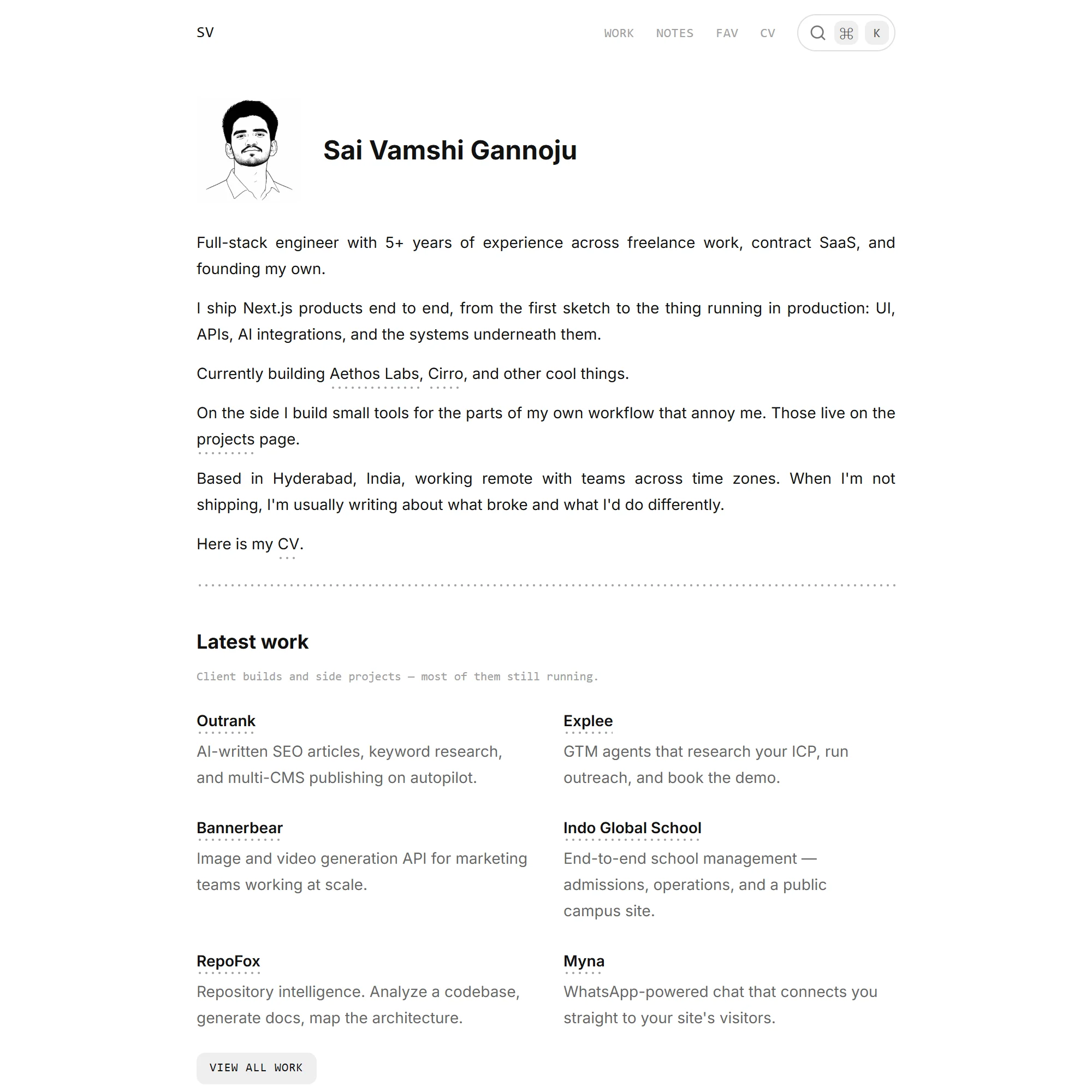 Screenshot of Sai Vamshi Gannoju
