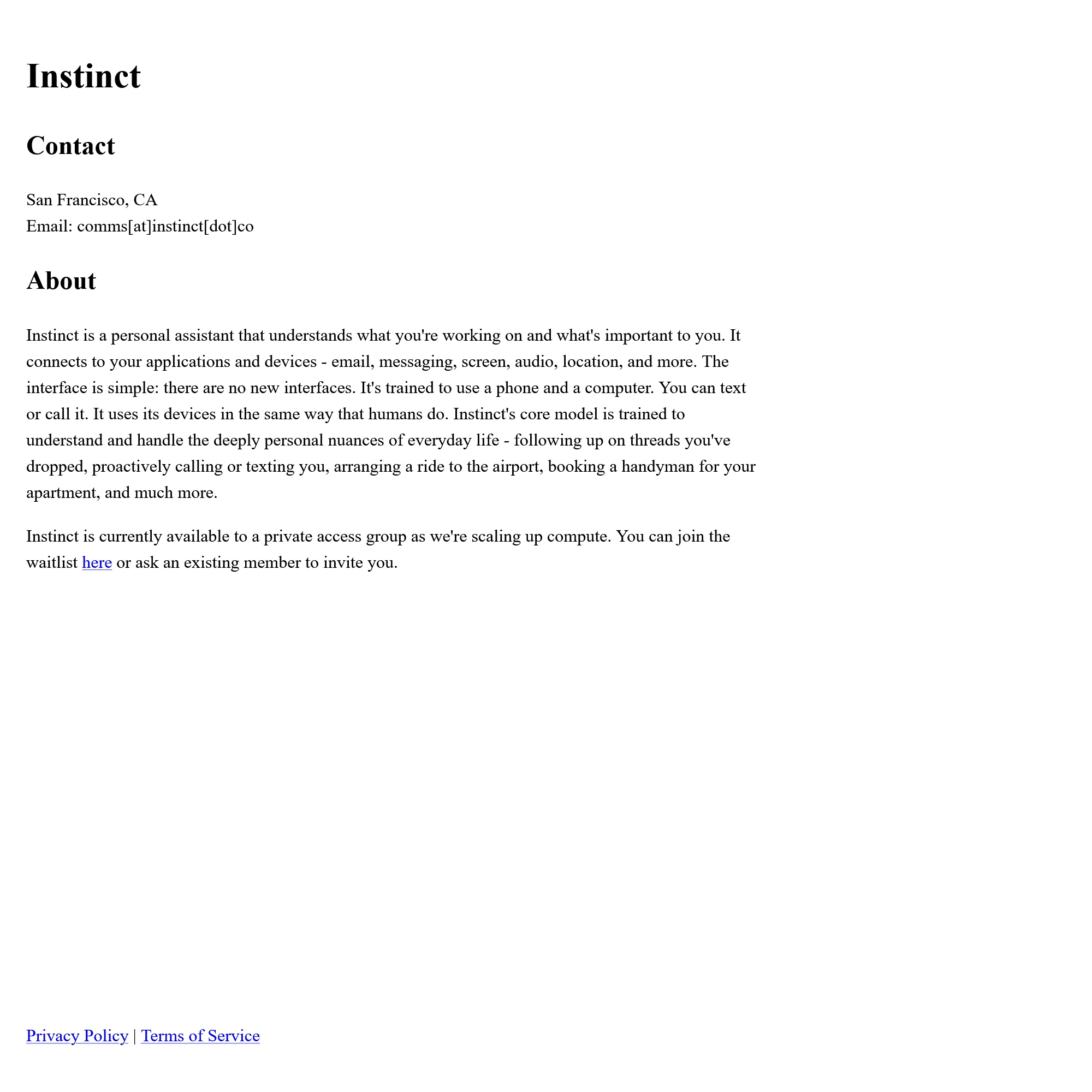 Screenshot of Instinct