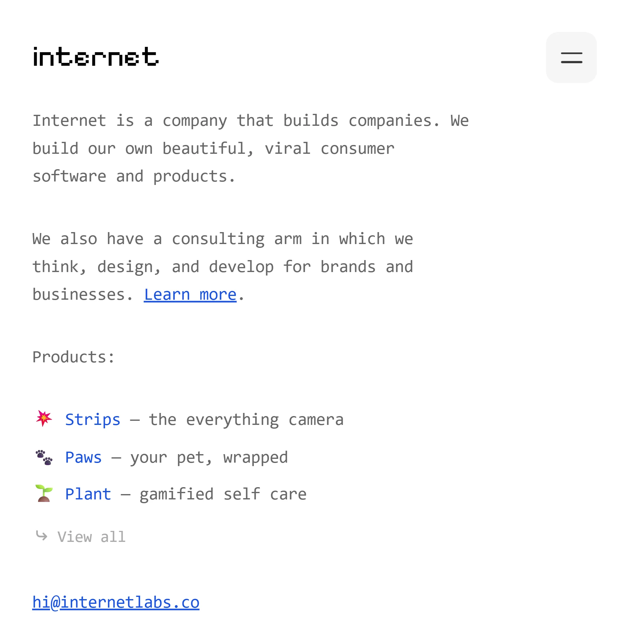 Screenshot of Internet